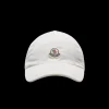 Casquette MONCLER en coton velours blanc logo feutre