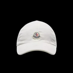Casquette MONCLER en coton velours blanc logo feutre