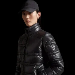 Casquette MONCLER nylon noir logo ton sur ton