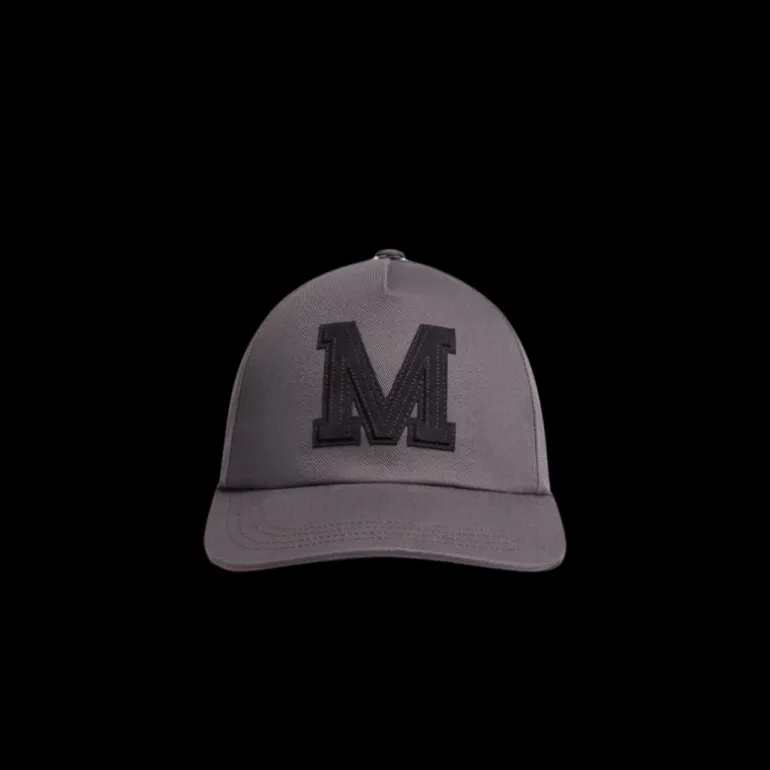 Casquette MONCLER toile coton gris monogramme M