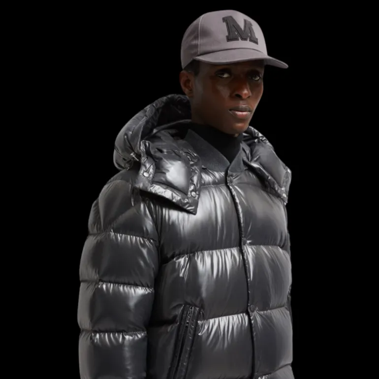 Casquette MONCLER toile coton gris monogramme M