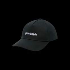 casquette PALM ANGELS  coton sergé noir broderie logo blanc