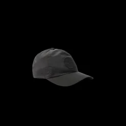 Casquette STONE ISLAND 6 panneaux nylon métal noir logo cordon serrage