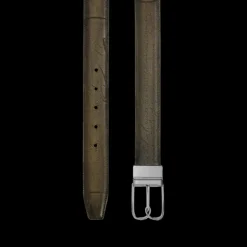 Ceinture réversible BERLUTI cuir Venezia kaki Scritto