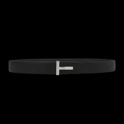 Ceinture réversible TOM FORD cuir bleu noir boucle T Acier