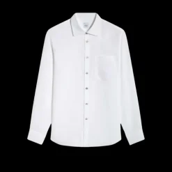 Chemise BERLUTI manche longue Lin blanc poche Scritto