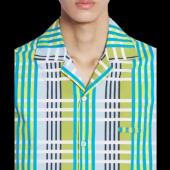 Chemise bowling LANVIN ample coton carreaux patch poitrine