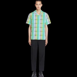 Chemise bowling LANVIN ample coton carreaux patch poitrine