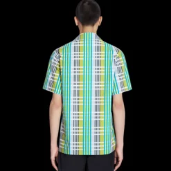 Chemise bowling LANVIN ample coton carreaux patch poitrine