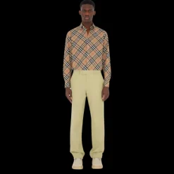Chemise BURBERRY manches longues coton check beige