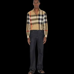 Chemise BURBERRY Summerton coton gros carreaux check beige