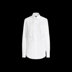 Chemise DOLCE & GABBANA en popeline de coton incrustation dentelle