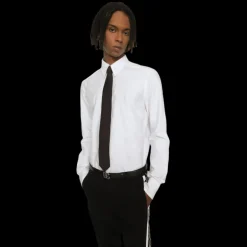 Chemise DOLCE & GABBANA coupe Martini jacquard de coton blanc monogramme DG