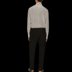 Chemise DOLCE & GABBANA coton blanc multi logo DG noir allover