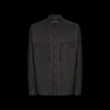Chemise DOLCE GABBANA manche longue laine vierge flanelle gris anthracite