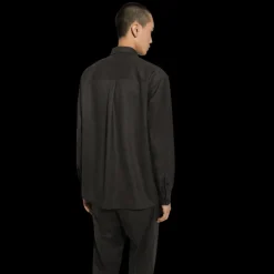 Chemise DOLCE GABBANA manche longue laine vierge flanelle gris anthracite