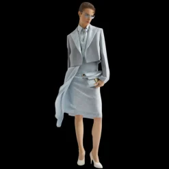 Chemise FENDI longue crêpe soie satin FF bleu clair