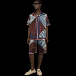 Chemise Hawaïenne DOLCE & GABBANA sergé de soie imprimé multicolore