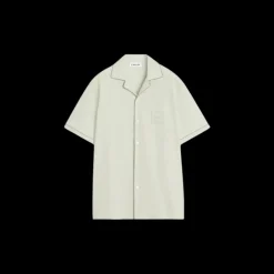 Chemise LANVIN bowling viscose soie fluide mastic broderie logo