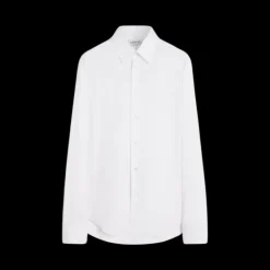 Chemise LANVIN coupe slim coton blanc boutons apparents
