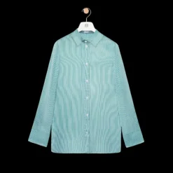 Chemise LOEWE viscose soie rayures vert bleu