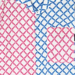 Chemise manche courte PALM ANGELS viscose blanc multi logo bleu rose