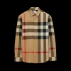 Chemise manche longue BURBERRY Summerton coton carreaux gros check beige