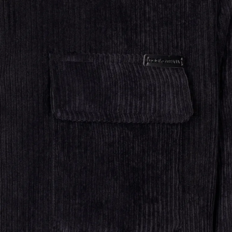 Chemise manche longue DOLCE & GABBANA velours côtelé noir Réédition