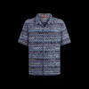 Chemise MISSONI manches courtes jersey zigzag bleu