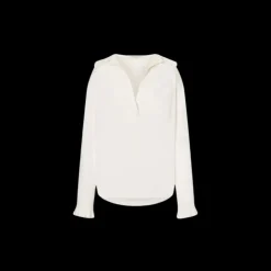 Chemise oversize PHILOSOPHY DI LORENZO SERAFINI col V crêpe écru plis col poignet