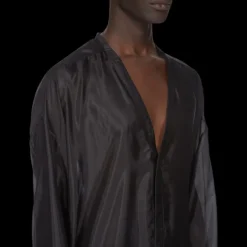 Chemise RICK OWENS manche longue Dust Larry col V soie noire