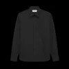 chemise SAINT LAURENT manche longue col Yves popeline coton noir