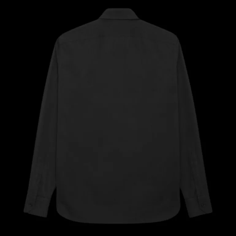 chemise SAINT LAURENT manche longue col Yves popeline coton noir
