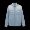 chemise SAINT LAURENT oversize coton denim lake blue bouton pression