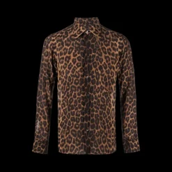 Chemise TOM FORD manche longue soie léopard