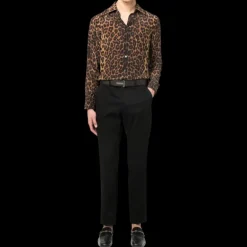Chemise TOM FORD manche longue soie léopard
