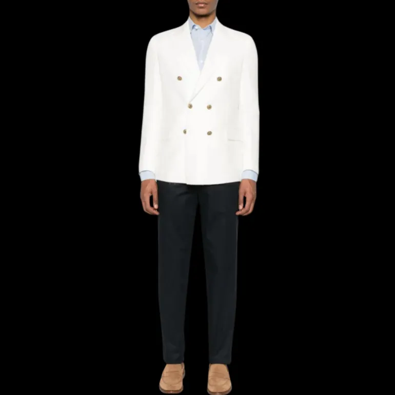 Chemise ZEGNA manche longue col italien pur lin bleu ciel