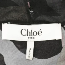 CHLOE Top blouse Georgette de soie imprimé floral col lavallière