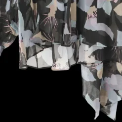 CHLOE Top blouse Georgette de soie imprimé floral col lavallière