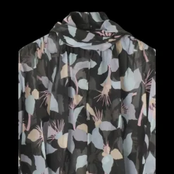 CHLOE Top blouse Georgette de soie imprimé floral col lavallière