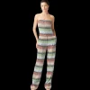 Combinaison bustier pantalon MISSONI viscose zigzag sequins vert orange