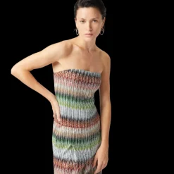 Combinaison bustier pantalon MISSONI viscose zigzag sequins vert orange