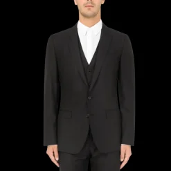 Costume 3 pièces Martini bleu marine Dolce Gabbana Veste à revers Gilet Pantalon