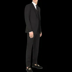 Costume 3 pièces Martini bleu marine Dolce Gabbana Veste à revers Gilet Pantalon