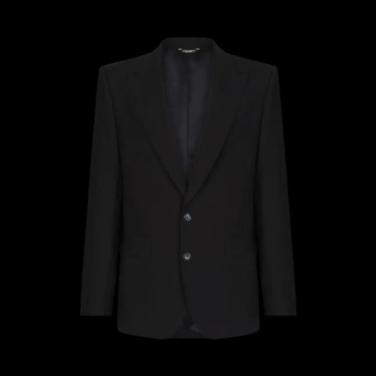 Costume DG Essentials laine noire revers pointus