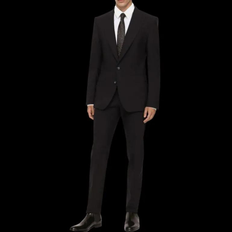 Costume DG Essentials laine noire revers pointus