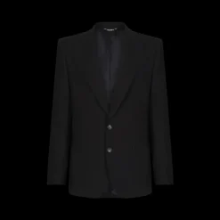 Costume Smoking DOLCE & GABBANA laine vierge micro caviar bleu nuit