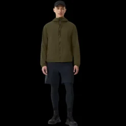 Coupe vent zippé à capuche CANADA GOOSE Killarney nylon kaki logo noir