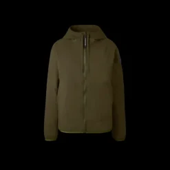 Coupe vent zippé à capuche CANADA GOOSE Killarney nylon kaki logo noir
