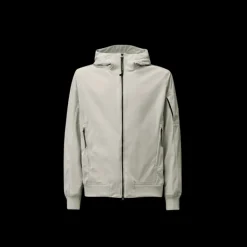 CP COMPANY Veste à capuche CP Shell-R nylon gris perle bleu poche lentille